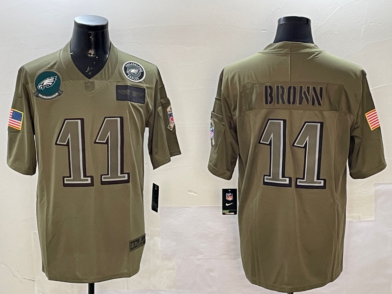 Men Philadelphia Eagles #11 Brown green 2025 Nike NFL jersey style 020